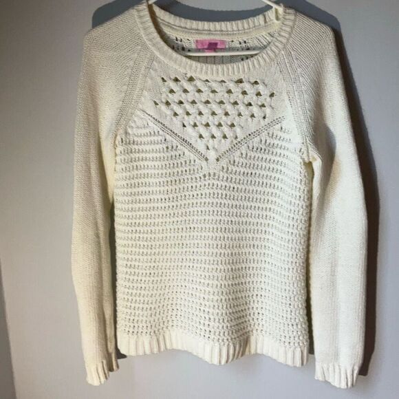 Lilly Pulitzer White Open Knit Long Sleeve Sweater, Small. Preppy, oldmoney, coa - Picture 5 of 12